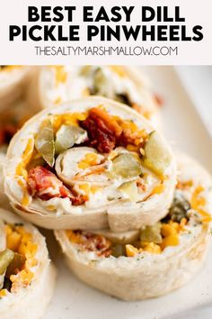 the best easy dill pickle pinwheels are made with pita bread