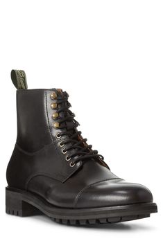 Polo Ralph Lauren Bryson Cap Toe Boot (Men) | Nordstrom Polo Boots, Mens Riding Boots, Ralph Lauren Boots, Ranger Boot, Black Boots Men, Cap Toe Boots, Mens Business Casual Outfits, Mens Business, Brown Chelsea Boots