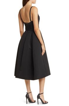 "Find AMSALE Faille Cocktail Midi Dress on Editorialist. Head off to your next special occasion in this gorgeous cocktail midi dress showcasing a full skirt and handy pockets at the sides. 45 1/2\" length (size 8) Square neck Sleeveless Side-seam pockets Lined 100% polyester Dry clean Imported" Amsale Dress, Cocktail Midi Dress, Mandarin Collar Dress, Denim Midi Dress, Head Off, Midi Cocktail Dress, Oversized Dress, Pleated Midi Dress, Slim Dresses