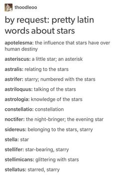 an image of some words that are in the same language and one has stars on it