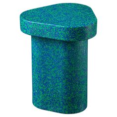 a blue and green stool on a white background