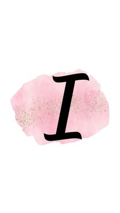 the letter z is painted in pink and black on a white background with gold flecks