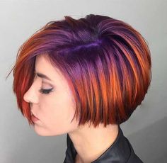 30+ Super Short Bob Cuts | Bob Hairstyles 2015 - Short Hairstyles for Women Cheveux Oranges, Hair Color Orange, Super Hair, Hair Color Purple, Bright Hair, Red And Purple, Short Hair Color, Short Haircut