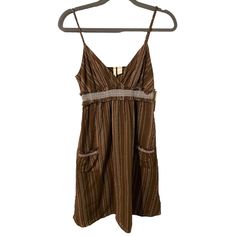 New With Tags, Red Camel Brown Striped Strappy Sun Dress Size 7 Juniors Lined. Please See All Photos For More Details And Description. Use Pics As Part Of The Description Measurements Taken While Lying Flat Shoulder To Shoulder 10” Pit To Pit 15.5” Top Of Shoulder To Bottom Of Dress 37” (49) Brown Knee-length Mini Dress For The Beach, Brown A-line Mini Dress For Beach, Brown A-line Mini Dress For The Beach, Sleeveless Brown Beach Cover-up Dress, Summer Sleeveless Brown V-neck Dress, Camel Dress, Lady In Red, Sundress, Product Description