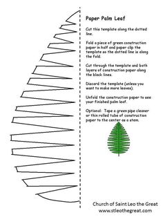 the paper palm leaf is cut out and ready to be colored