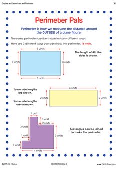 perimeters worksheet for students to learn how to make them look like they're