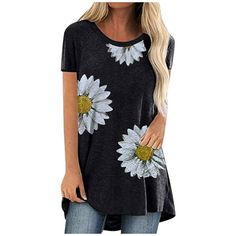 Women Fashion Print O-Neck Short Sleeve T-shirt Tops Casual Loose Blouse Features: 1.It is made of high quality materials, durable enough for your dwearing 2.Stylish and comfortable design make you more attractive Handsome 3.Great for Daily,I am sure you will like it! 4.Wear these Blouse to keep Fashion and make your life more enjoyable. 5.100% brand new and high quality. Product information: Season: Spring,Summer,Autumn Gender: Women Occasion: Casual Material: Polyester Style: Casual Fit: Fits Floral Graphic, Short Sleeve Pattern, Print Shorts, Casual Tops For Women, Loose Blouse, Vestido Casual, Floral Print Shorts, Round Neck Tops, Online Tops