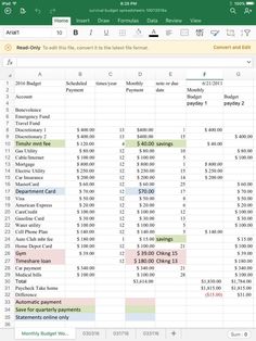 bills organization ideas monthly budget spreadsheet Financial Budget Spreadsheet, Personal Budget Spreadsheet, Budgeting Template, Monthly Budget Worksheet, Goals Examples, Goals List, Microsoft Excel Tutorial