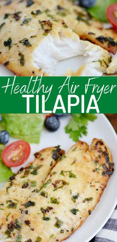 healthy air fryer tilapa recipe on a plate