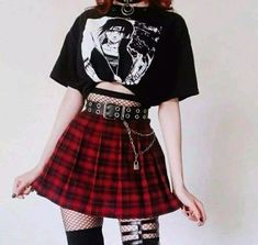 Gender Fluid Fashion Skirts, Egirl Fashion Korean, Goth Skirt Outfit, Estilo Egirl, Egirl Clothing, Gender Fluid Fashion