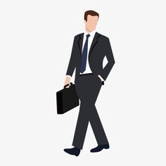 a man in a suit and tie holding a briefcase, transparent png - free