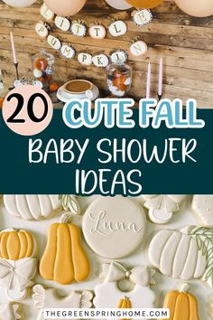 baby shower ideas with pumpkins and other decorations