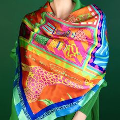 Inspired by safari adventures in exotic lands this vibrant scarf will complete your outfit with a flash of colour and style. Generously sized, this square silk scarf can be tied in infinite ways. Exquisitely made in our artisanal workshop from pure silk with hand-rolled edges.  Our signature Beatrice von Tresckow limited edition silk scarves are an infinite source of creativity that is constantly evolving with designs and colour combinations each year. Safari is part of our 2023 collection and a Luxury Multicolor Silk Scarf For Summer, Constantly Evolving, Square Silk Scarf, Arabian Nights, 2023 Collection, Colour Combinations, Mens Jewelry Bracelet, Fine Jewelry Gift, Independent Designers Fashion