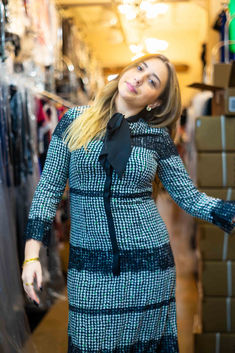 Fall Tweed Office Dress, Fitted Houndstooth Tweed Dress, Winter Plaid Tweed Dress, Fitted Plaid Tweed Dress, Elegant Plaid Tweed Dress For Formal Occasions, Plaid Fitted Tweed Dress, Formal Houndstooth Tweed Dress For Fall, Elegant Long Sleeve Houndstooth Tweed Dress, Winter Tweed Dress With Houndstooth Pattern