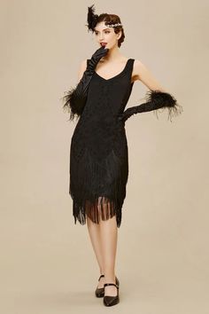 Discover flapper 1920s dresses in BABEYOND, here we offer 20s dresses with varied styles. No matter it's vintage formal dresses or modern gatsby dresses that you are looking for, BABEYOND has all the answers. Free shipping on all orders and 14-day unconditional return. 1920s Flapper Dress Historical, Black Art Deco Dress For Costume Party, Summer Gatsby Style Cocktail Flapper Dress, Fitted V-neck Flapper Dress For Party, Black V-neck Flapper Dress For Evening, Fitted V-neck Flapper Evening Dress, Elegant V-neck Flapper Dress For Party, Flapper Style V-neck Evening Dress, Sleeveless Flapper Dress For Costume Party