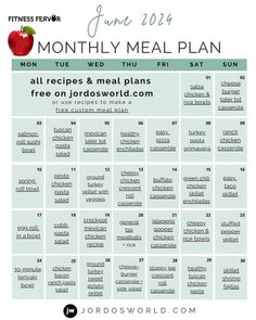 the free printable meal plan for one month