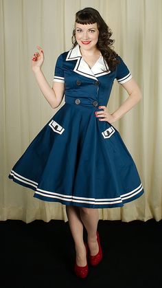 Retro Fashion Outfits, Special Clothes, Sailor Dress, Graduation Outfit, Nautical Fashion, Retro Outfits, Dance Outfits, Playing Dress Up, Swing Dress