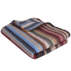 multicolored blanket folded on top of each other