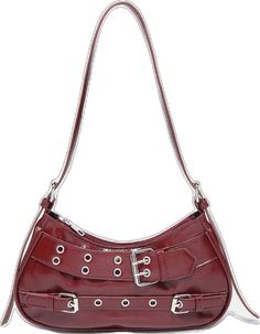 Adjustable Strap Shoulder Bag For Concert, Burgundy Bag, Decoration Vintage, Style Rock, Rock Style, Punk Fashion, Rivets, Retro Inspired, Bag Straps