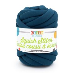 a ball of blue colored yarn on a white background