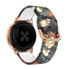 an image of a watch with flowers on the front and back side, against a white background