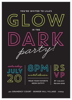 glow in the dark party flyer