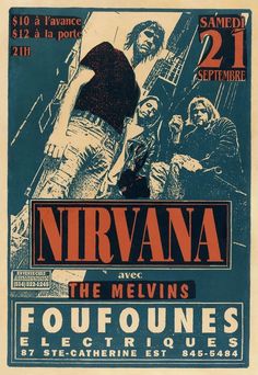 an old concert poster for nirvana, the melvin's four - hour tour