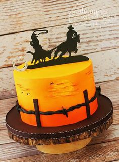 this is a cake decorated to look like a western scene