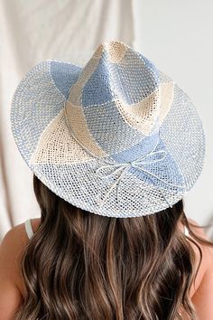 Panama Prepped Two-Tone Straw Hat (Blue) · NanaMacs Coastal Woven Panama Hat In Toquilla Straw, Beach Panama Hat With Curved Brim And Handwoven Detail, Beach Season Panama Hat With Upf 50+, Toquilla Straw, Toquilla Straw Panama Hat For Spring/summer, Travel-ready Woven Toquilla Straw Panama Hat, Straw Fedora, High Hips, Flying Monkey, Flying Monkey Jeans