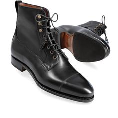 WOMEN WORK BOOTS IN BLACK VITELLO Women Work Boots, Military Style Boots, Cordovan Shoes, Flexible Shoes, Womens Work Boots, Exclusive Shoes, Office Shoes, Military Boots, Dress Shoes Womens