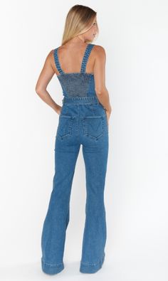 62% Cotton, 31% Polyester,, 6% Viscose, 1% Spandex Summer Denim Jumpsuit Fitted Mid-rise, Medium Wash Mid-rise Denim Jumpsuit, Mid-rise Relaxed Fit Medium Wash Denim Jumpsuit, Spring Dark Wash Mid-rise Denim Jumpsuit, Blue Fitted Mid-rise Denim Jumpsuit, Picture Frame Hangers, Denim Short Dresses, Show Me Your Mumu, Basic Tees