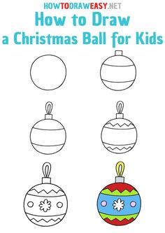 how to draw christmas balls for kids