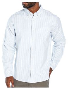 Men's GAP Long Sleeve Button Up Oxford Style Shirt - Brand new with tags DescriptionMade with cotton and spandex, the Oxford Shirt is soft and comfortable from the time you put it on until you take it off. Wear tucked or untucked with slacks for work. Or, you can wear this shirt untucked with your favorite jeans for an evening on the town.  SpecificationsEasy Relaxed Fit Contrast Neck Piping Button Down Collar Branded Buttons 98% Cotton, 2% Spandex COLOR:  Allure Striped (Blue) SIZE:  XXXLarge ( Gap Long Sleeve Shirt For Spring, Gap Cotton Shirt With Buttons, Gap Cotton Shirt With Pockets, Classic Gap Cotton Shirt, Classic Cotton Gap Shirt, Gap Shirt With Pockets For Spring, Spring Gap Shirt With Button Closure, Blue Cotton Gap Shirt, Gap White Shirt With Button Closure