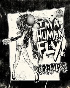 The Cramps Human Fly Poster Orange Branding, Vinyl Covers, Horror Music, Vinyl Cover, Room Makeover Inspiration, Horror Art