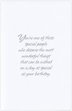 a white card with the words you're one of those special people who describe the most wonderful things