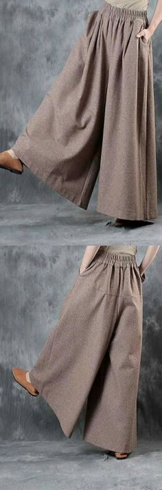 Pink Wide Leg Pants, Oversize Pants, Skirt Winter, Womens Pants Design, Estilo Hippie, Mode Abaya, Pants Skirt, Casual Wide Leg Pants, Winter Pants