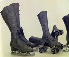 Steampunk and Junk : Photo Steampunk Roller Skates, Edwardian Costumes, Historical Shoes, Steampunk Festival, Girls Football Boots, Snowboard Girl, Western Shoes, Skateboard Girl, Ice Skates