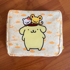 New Without Tags 6 1/2”L X 4 1/2”H Badtz Maru Accessories, Pompompurin Wallet, Sanrio Pencil Pouch, Sanrio Travel Bag, Yellow Bag With Removable Pouch For On-the-go, Mini Makeup Bag, Sanrio Bag, Bright Color Dresses, Hello Kitty Makeup