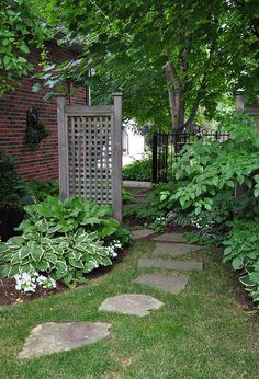 an image of a stone path in the yard