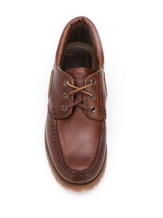 Find SEBAGO Acadia Lace-up Boat Shoes on Editorialist. Brown leather and rubber Acadia lace-up loafers from Sebago featuring a textured style, stitching details, an embossed logo, a ridged rubber sole, a low heel, a round toe and a lace-up front fastening. Brown Leather Sole Lace-up Boat Shoes, Classic Lace-up Boat Shoes With Textured Sole, Brown Lace-up Boat Shoes With Leather Sole, Leather Lace-up Boat Shoes With Textured Sole, Leather Lace-up Boat Shoes With Leather Footbed, Lace-up Leather Boat Shoes With Leather Footbed, Leather Lace-up Boat Shoes With Rubber Sole, Lace-up Leather Boat Shoes With Rubber Sole, Leather Lace-up Loafers With Stitched Sole