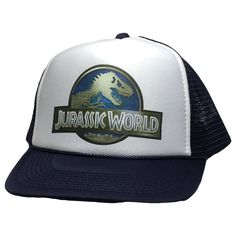 Jurassic World Trucker Hat Mesh Hat Vintage Snapback Hat Navy Blue Vintage style trucker hat This is a mesh trucker hat with an adjustable snapback that fits most people 100% Polyester Front 100% Nylon Mesh Back 5-Panel cap Seamless Foam Front Panel with Lining 8 Rows Stitching on Visor Matching Fabric Under visor Adjustable Plastic Snap Hip Hop Trucker Hat Snapback For Outdoor, Hip Hop Trucker Hat With Flat Brim For Outdoor, Adjustable Hip Hop Trucker Hat For Outdoor, Mesh Trucker Hat Snapback, Mesh Snapback Trucker Hat, Blue Mesh Trucker Hat, Blue Breathable Trucker Hat, Blue Breathable Trucker Hat With Flat Bill, Breathable Blue Snapback Trucker Hat