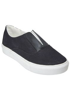 Whether you're running errands or running to the gym, these comfortable slip-on sneakers are perfect for your busy life. Canvas upper with faux leather trimCenter elastic gore for comfortPadded insoleFlexible, skid-resistant outsole1" stable flat heel Comfortable athleisure sneakers available in full and half sizes 7-11, 12 M, W, WW | Women's The Maisy Sneaker by Comfortview in Black (Size 9 1/2 M) Athleisure Sneakers, Womens Scrubs, Nice Clothes, Leather Shops, Fashion Styling, My Size, Sneakers Athletic, Slip On Sneakers, Boots Shoes