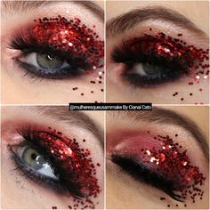 Ziggy Stardust Makeup, Glitter Carnaval, Makeup Carnaval, Devil Makeup, Make Carnaval, Carol Of The Bells, Halloween Queen, Eye Makeup Art, Glitter Makeup