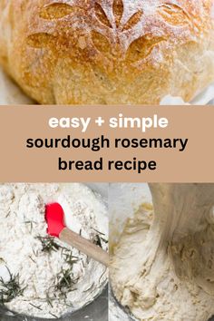 ingredients for sourdough rosemary bread Same Day Bread Recipe, Beginners Bread Recipe, Best Homemade Bread Recipe, Rosemary Bread, Sourdough Sandwich, Sourdough Recipes