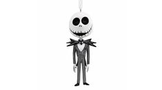 the jack skellingy ornament is hanging from a string on a white background