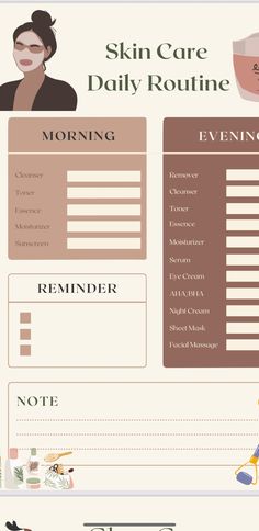 A complete skin care routine tracker.  What's included  Daily routine Weekly planner Monthly planner Schedule Products to buy checklist  Beauty ideas Skin Care Routine Tracker, Skin Care Checklist, Skin Care Tracker, Complete Skin Care Routine, Routine Weekly, Beauty Routine Planner, Routine Tracker, Haut Routine, Night Skincare