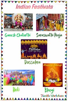 Festival Chart For School, National Festivals Of India, Indian Festival Illustration