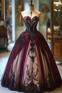 Alice In Wonderland Ball Gown, Fairytale Dress Princesses, Fairytale Dress Princesses Ball Gowns, Goth Wedding Dresses, Bell Sleeve Wedding Dress, Fairytale Forest, Purple Wedding Dress