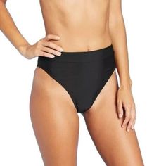 High Waist & High Leg Cut, Solid Black Color Please Message With Any Questions About Measurements, Material, Etc New With The Tags Trendy Brief Bottoms For Vacation, Trendy Brief Swimwear For Beach Season, Orange One Piece, Cheeky Bikinis, Fitted Skirt, Swim Bottoms, High Leg, Tweed Jacket, Women Brands