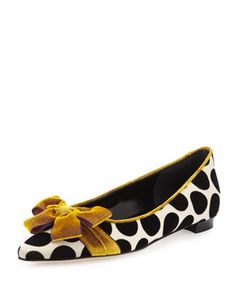 Gorina+Polka-Dot+Velvet+Flat,+Gold+by+Manolo+Blahnik+at+Neiman+Marcus. Polka Dot Flats, Formal Pumps, Dressy Flats, Fancy Flats, Manolo Blahnik Heels, Velvet Flats, Holiday Shoes, Twinkle Toes, Velvet Shoes